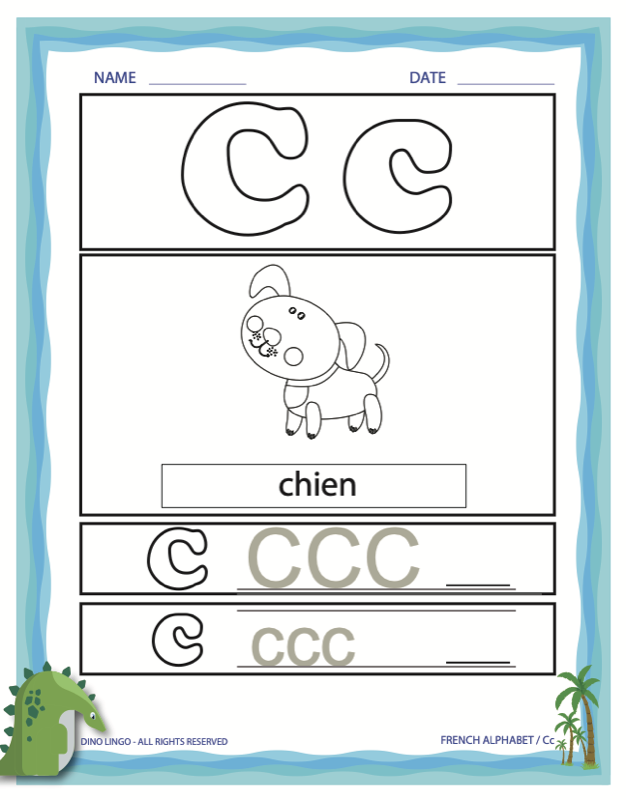 French Alphabet Worksheet C