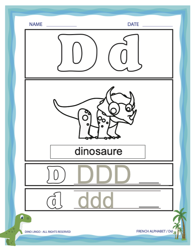 French Alphabet Worksheet D