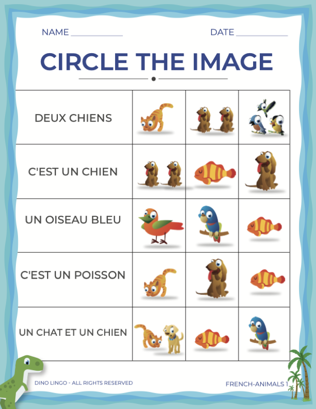French Animals - Circle the Image