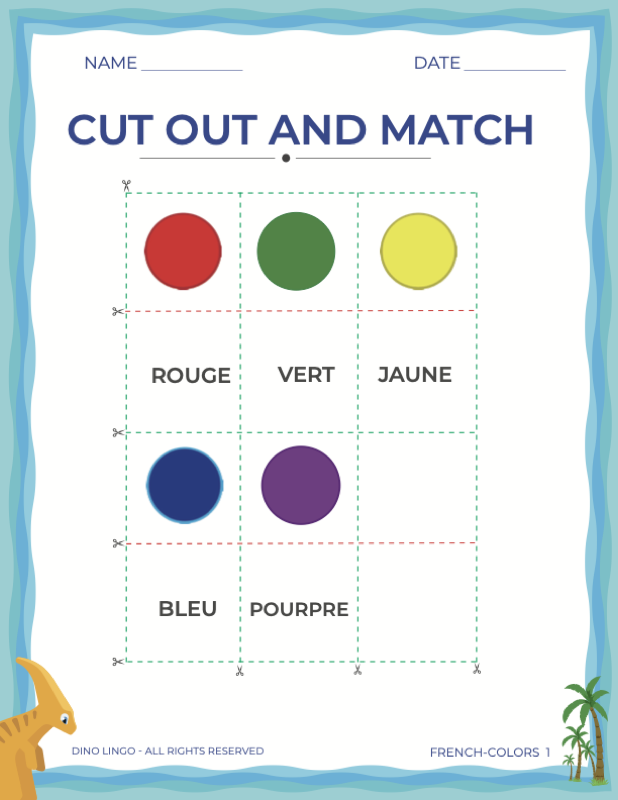 French Colors - Cut Out and Match