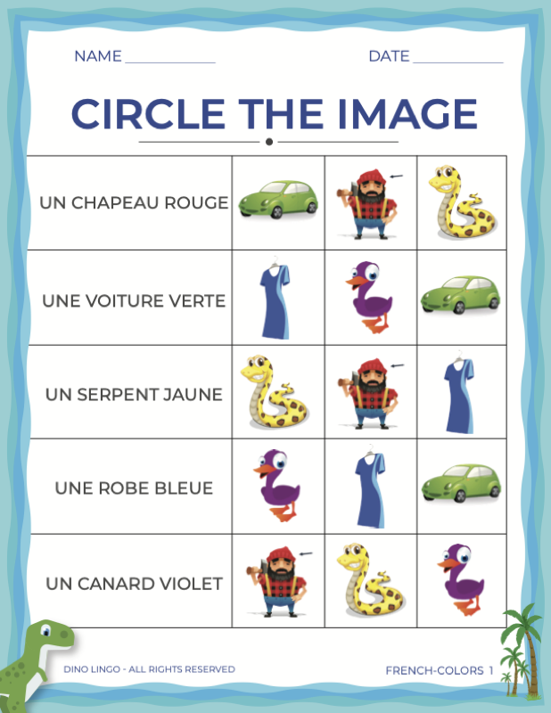 French Colors - Circle the Image