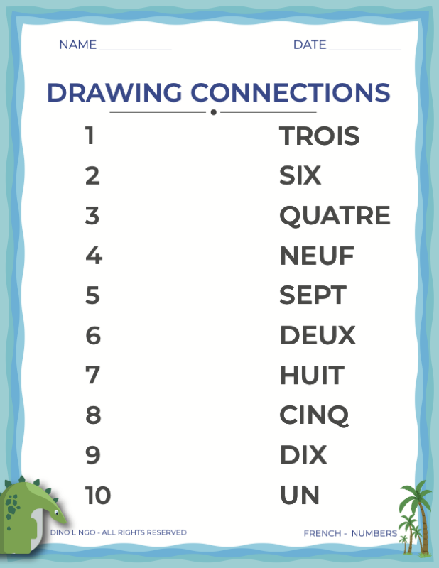 French Numbers - Drawing Connections