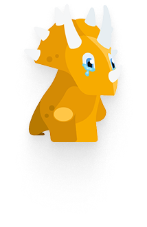 Sad Terry dinosaur for Dinolingo cancellation support