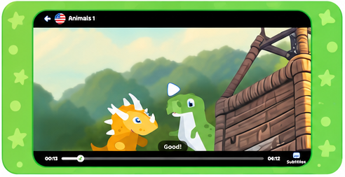 Dinolingo Spanish video lessons for kids